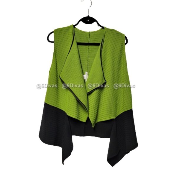 Winter Sleeveless Cardigan Vest Open Front,  Green Cardigan - Sizes S, M, - Picture 1 of 5